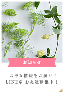 お得な情報をお届け!LINE@ お友達募集中!